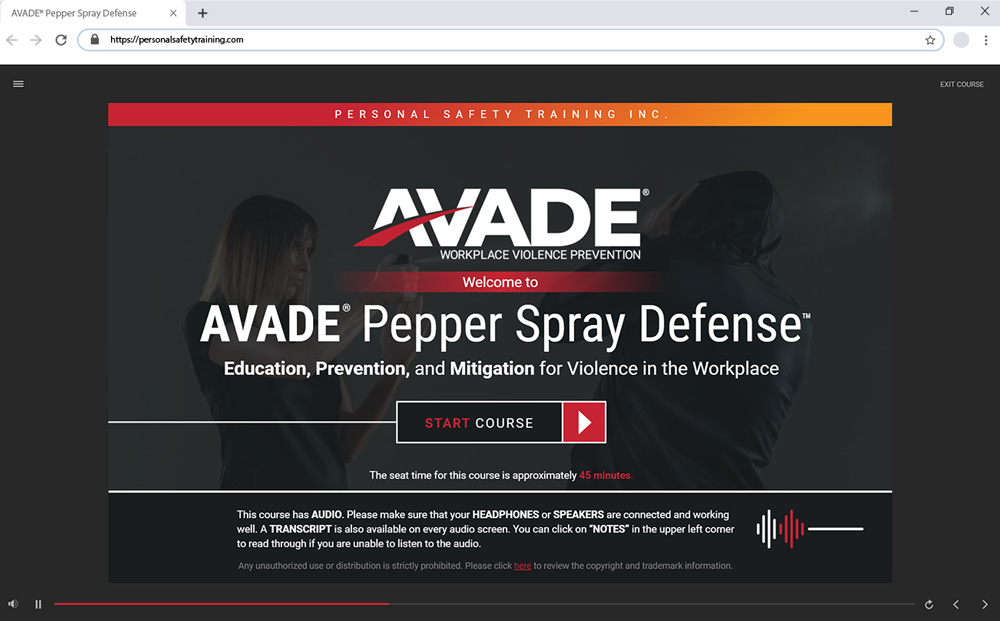 AVADE® Pepper Spray Defense™ E-Learning