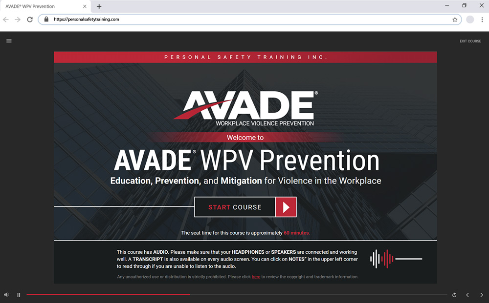 AVADE® Workplace Violence Prevention E-Learning