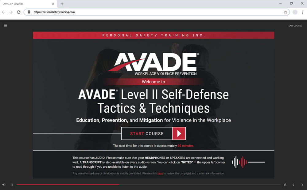 AVADE Level II Self-Defense Tactics & Techniques E-Learning Course