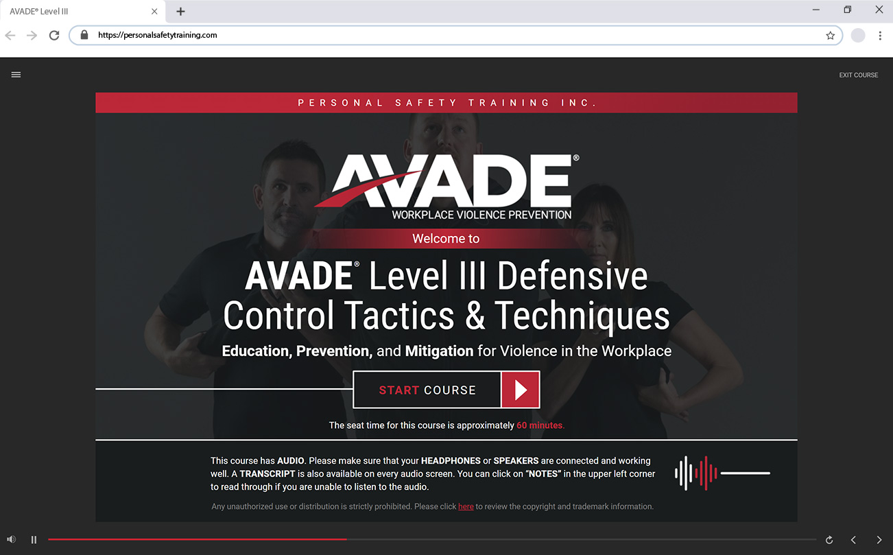 AVADE Level III Defensive Control E-Learning